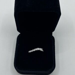 0.20 CT 10k White Gold Natural Diamond Bypass Ring